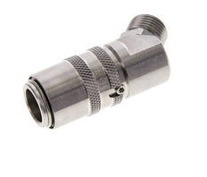 Stainless Steel DN 9 Mold Coupling Socket M16x1.5 Male Threads Double Shut-Off 45-deg