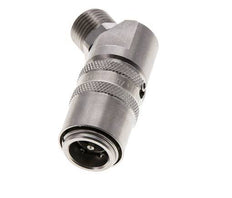 Stainless Steel DN 9 Mold Coupling Socket M16x1.5 Male Threads Double Shut-Off 45-deg