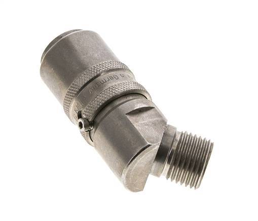 Stainless Steel DN 9 Mold Coupling Socket M16x1.5 Male Threads 45-deg