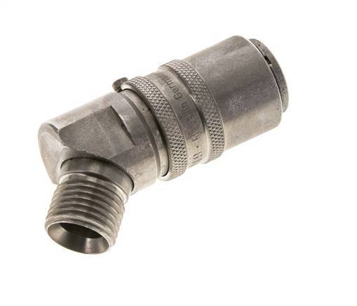 Stainless Steel DN 9 Mold Coupling Socket M16x1.5 Male Threads 45-deg