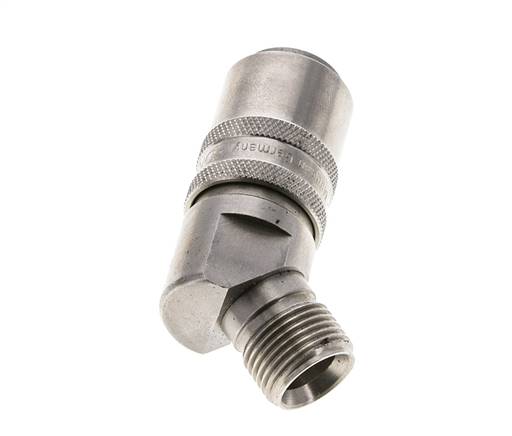 Stainless Steel DN 9 Mold Coupling Socket G 3/8 inch Male Threads 45-deg