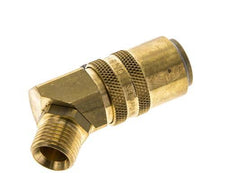 Brass DN 9 Mold Coupling Socket M16x1.5 Male Threads Unlocking Protection Double Shut-Off 45-deg