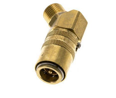 Brass DN 9 Mold Coupling Socket M16x1.5 Male Threads Unlocking Protection Double Shut-Off 45-deg