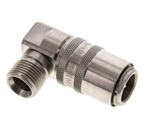 Stainless Steel DN 9 Mold Coupling Socket G 3/8 inch Male Threads Double Shut-Off 90-deg