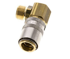 Brass DN 9 Mold Coupling Socket G 3/8 inch Male Threads Unlocking Protection 90-deg