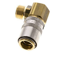 Brass DN 9 Mold Coupling Socket G 3/8 inch Male Threads Unlocking Protection 90-deg