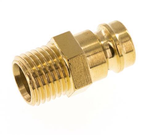 Brass DN 9 Mold Coupling Plug M14x1.5 Male Threads Double Shut-Off