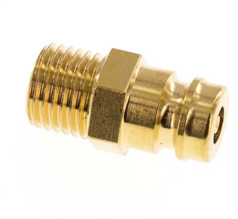 Brass DN 9 Mold Coupling Plug M14x1.5 Male Threads Double Shut-Off