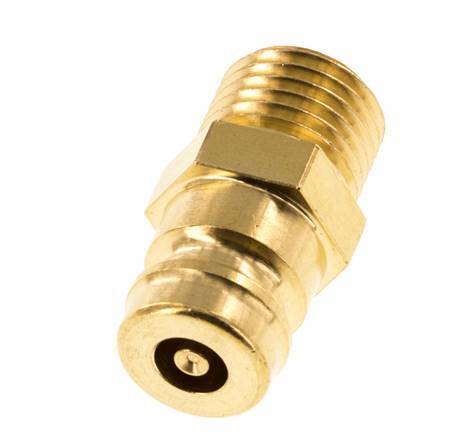 Brass DN 9 Mold Coupling Plug M14x1.5 Male Threads Double Shut-Off
