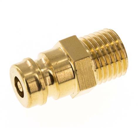 Brass DN 9 Mold Coupling Plug M14x1.5 Male Threads Double Shut-Off