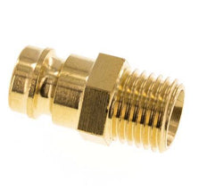 Brass DN 9 Mold Coupling Plug M14x1.5 Male Threads Double Shut-Off