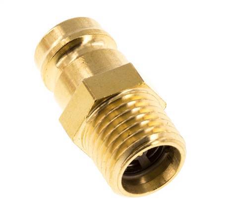Brass DN 9 Mold Coupling Plug M14x1.5 Male Threads Double Shut-Off