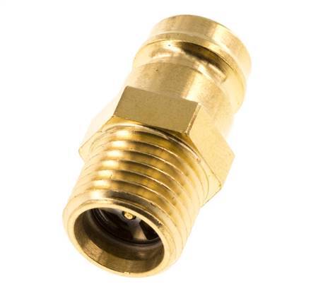 Brass DN 9 Mold Coupling Plug M14x1.5 Male Threads Double Shut-Off