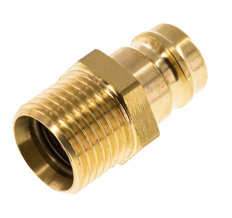 Brass DN 9 Mold Coupling Plug M16x1.5 Male Threads Double Shut-Off