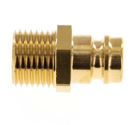 Brass DN 9 Mold Coupling Plug M16x1.5 Male Threads Double Shut-Off