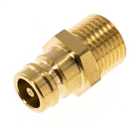 Brass DN 9 Mold Coupling Plug M16x1.5 Male Threads Double Shut-Off