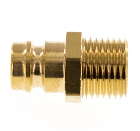 Brass DN 9 Mold Coupling Plug M16x1.5 Male Threads Double Shut-Off