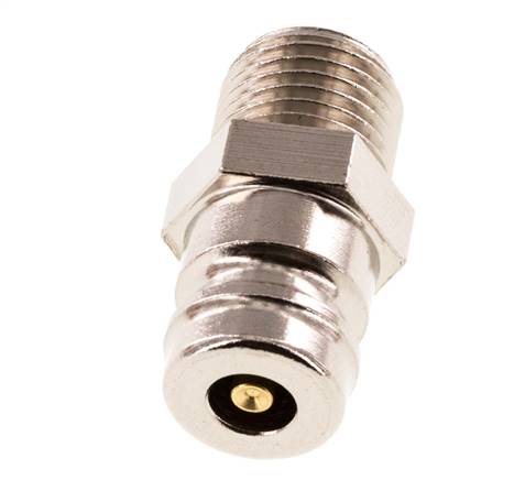Brass DN 9 Mold Coupling Plug G 1/4 inch Male Threads Double Shut-Off