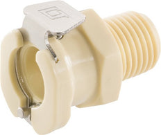 PP DN 6.4 Linktech Coupling Socket 1/4 inch Male NPT Threads Beige 40 Series