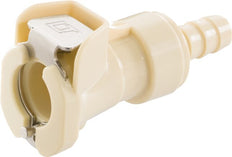 PP DN 6.4 Linktech Coupling Socket 6.4 mm Hose Pillar Double Shut-Off Beige 40 Series
