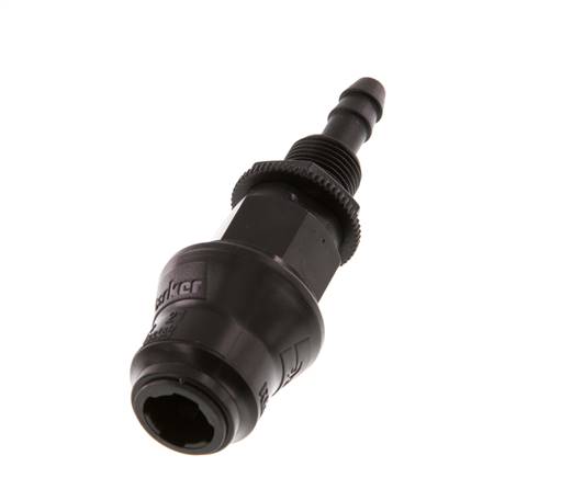 POM DN 5 Coupling Socket 6 mm Hose Pillar Bulkhead