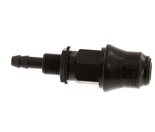 POM DN 5 Coupling Socket 6 mm Hose Pillar Bulkhead