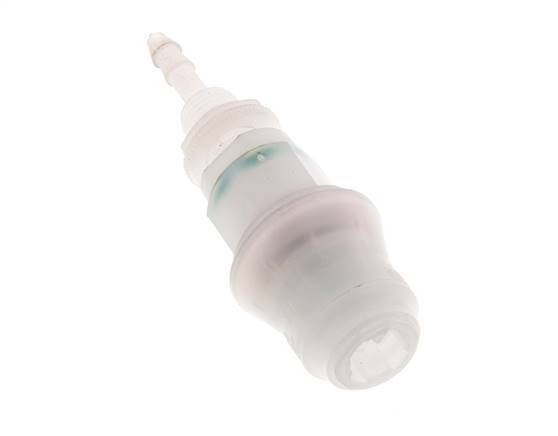 PVDF DN 5 Coupling Socket 6 mm Hose Pillar Bulkhead