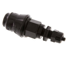 PVDF DN 5 Coupling Socket 6 mm Hose Pillar Bulkhead