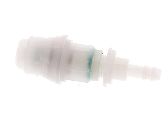 PVDF DN 5 Coupling Socket 6 mm Hose Pillar Bulkhead