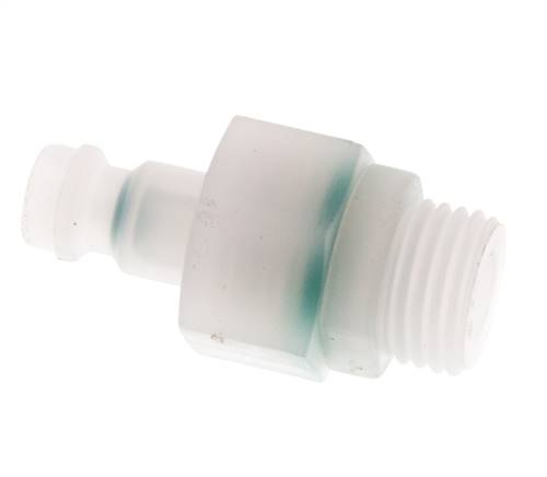 PVDF DN 5 Coupling Plug G 1/4 inch Male Threads Double Shut-Off