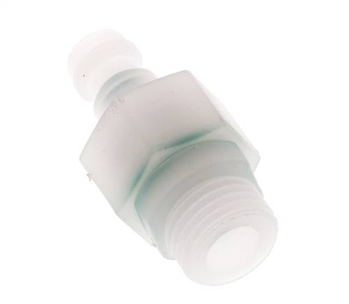PVDF DN 5 Coupling Plug G 1/4 inch Male Threads Double Shut-Off
