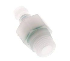 PVDF DN 5 Coupling Plug G 1/4 inch Male Threads Double Shut-Off