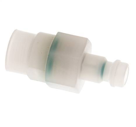 PVDF DN 5 Coupling Plug G 1/8 inch Female Threads Double Shut-Off
