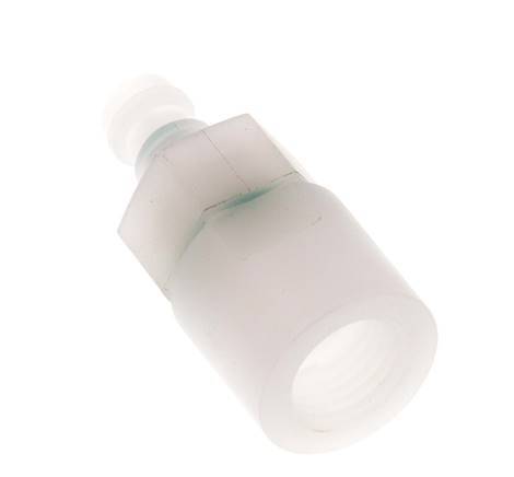 PVDF DN 5 Coupling Plug G 1/4 inch Female Threads Double Shut-Off