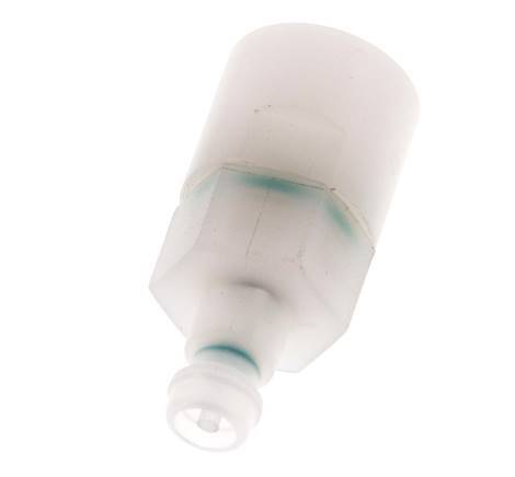 PVDF DN 5 Coupling Plug G 1/4 inch Female Threads Double Shut-Off