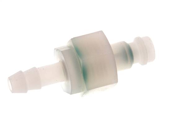 PVDF DN 5 Coupling Plug 6 mm Hose Pillar Double Shut-Off