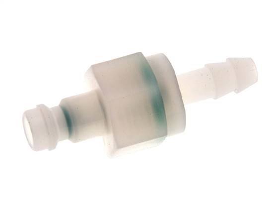 PVDF DN 5 Coupling Plug 6 mm Hose Pillar Double Shut-Off