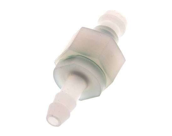 PVDF DN 5 Coupling Plug 6 mm Hose Pillar Double Shut-Off
