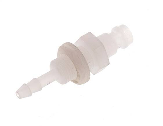 PVDF DN 5 Coupling Plug 4 mm Hose Pillar Bulkhead