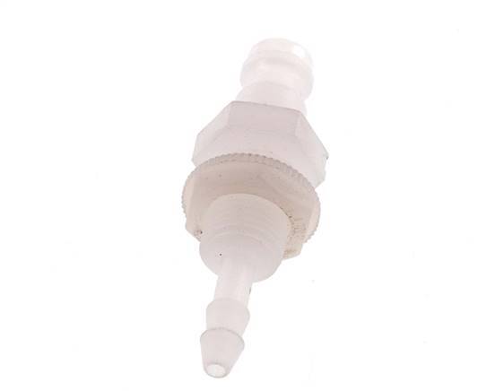 PVDF DN 5 Coupling Plug 4 mm Hose Pillar Bulkhead