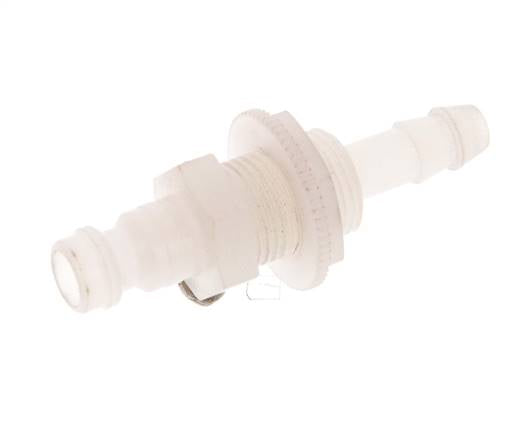 PVDF DN 5 Coupling Plug 6 mm Hose Pillar Bulkhead