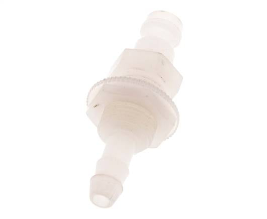 PVDF DN 5 Coupling Plug 6 mm Hose Pillar Bulkhead