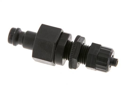 POM DN 5 Coupling Plug 4x6 mm Union Nut Bulkhead Double Shut-Off