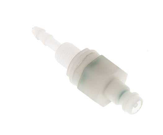 PVDF DN 5 Coupling Plug 4 mm Hose Pillar Bulkhead Double Shut-Off