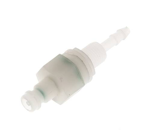 PVDF DN 5 Coupling Plug 4 mm Hose Pillar Bulkhead Double Shut-Off