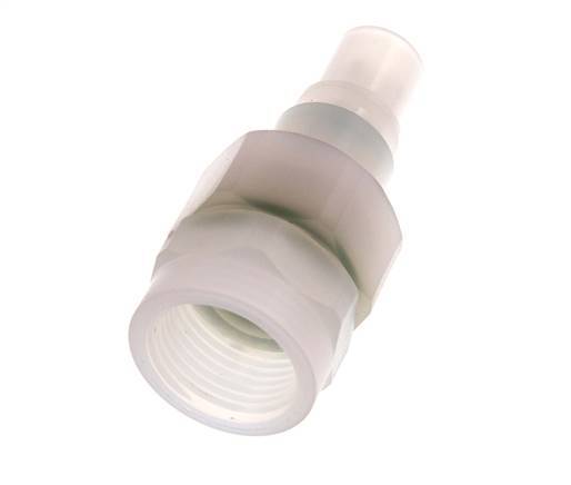 PVDF DN 7.2 Coupling Plug G 3/8 inch Female Threads Double Shut-Off