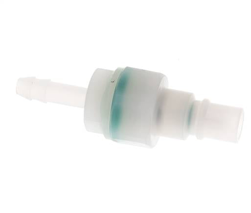 PVDF DN 7.2 Coupling Plug 6 mm Hose Pillar Double Shut-Off
