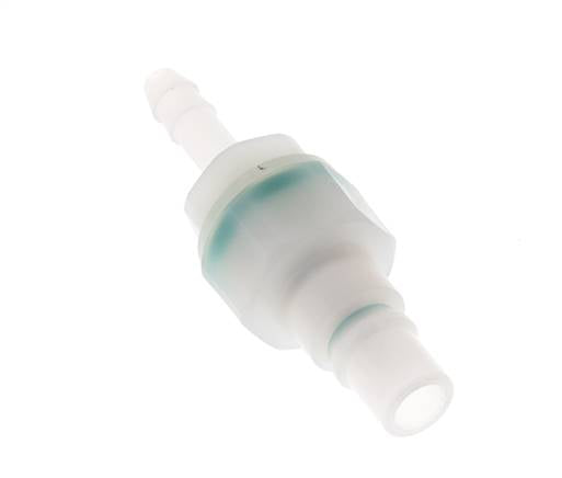 PVDF DN 7.2 Coupling Plug 6 mm Hose Pillar Double Shut-Off