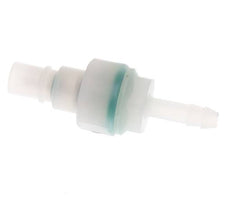 PVDF DN 7.2 Coupling Plug 6 mm Hose Pillar Double Shut-Off