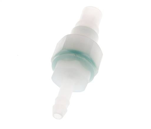 PVDF DN 7.2 Coupling Plug 6 mm Hose Pillar Double Shut-Off